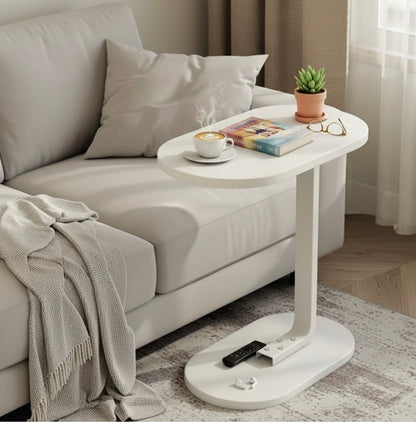 Tavolino Laterale Moderno in Legno e Metallo – Tavolino da Divano Salvaspazio, Comodino Minimal per Soggiorno e Camera