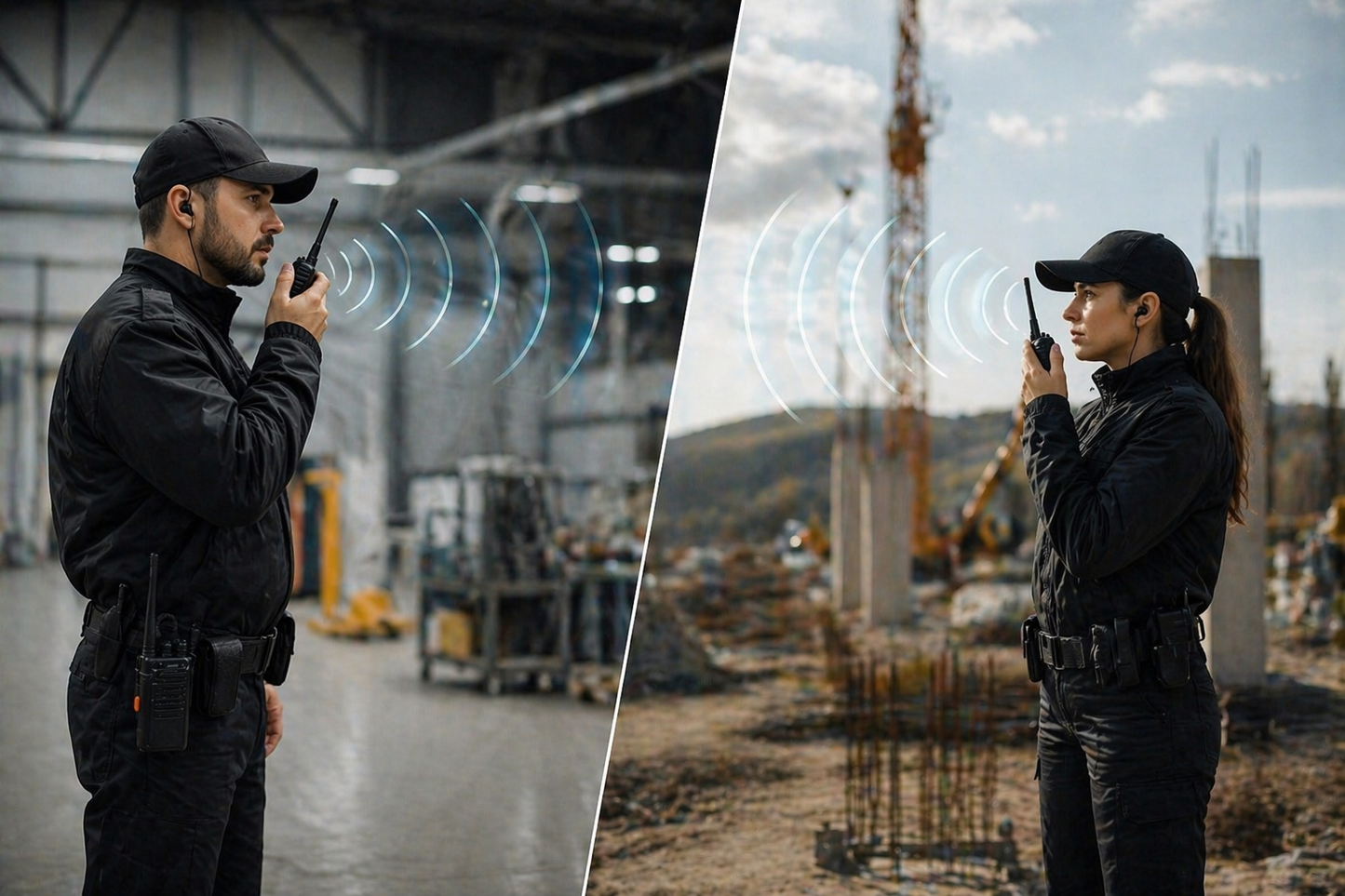 Walkie Talkie Professionali 2 Pezzi Bdit Accessori con Auricolari, Base di Ricarica, Lungo Raggio, Radio Ricetrasmittente Portatile per Sicurezza, Magazzino, Cantiere, Hotel