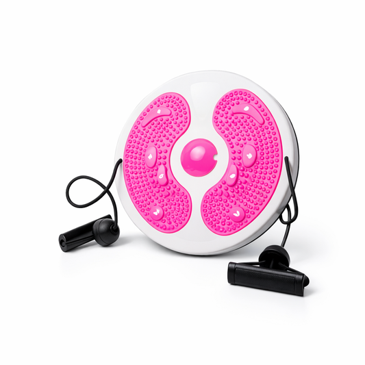 Twister Fitness con Elastici 28 cm – Pedana Girevole per Allenamento Vita e Addome – Disco Rotante con Superficie Antiscivolo e Massaggiante – Attrezzo Dimagrante Casa per Addominali, Glutei e Gambe