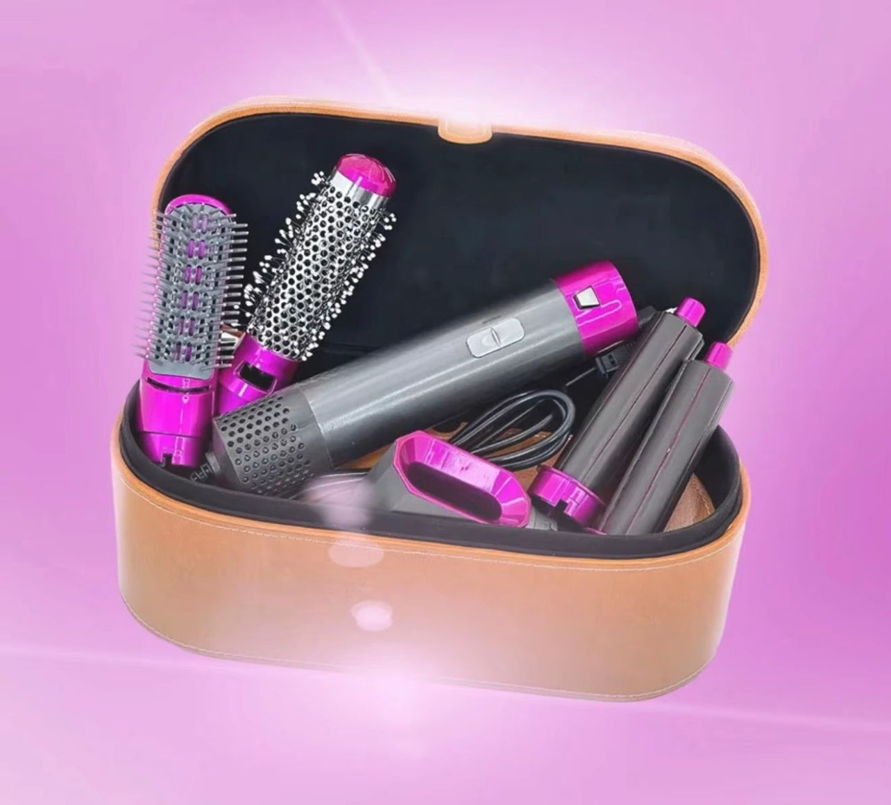 Styler Multifunzione 5 in 1 per Capelli – Asciuga, Modella e Dona Volume colore marrone