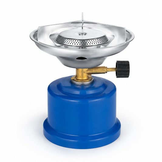 SAFETYCAMPING TR-219 Fornello da Campeggio Portatile, Fornello a Gas Compatto con Bruciatore e Regolazione della Fiamma, per Camping, Picnic, Pesca ed Escursioni Outdoor