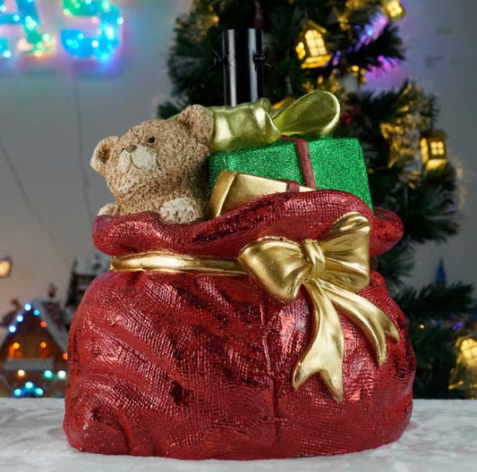 🎁 Base Porta-Albero di Natale "Sacco di Babbo Natale" in Resina - L'Accessorio Magico 🐻