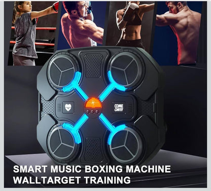 Macchina da Boxe Musicale Extra Large a Parete con LED Dinamico a Colori, Bluetooth, Musica Elettronica e 12 Livelli di Velocità – Allenamento Interattivo per Bambini e Adulti – Ideale per Casa, Interni, Palestre, Allenamenti Fitness e Tempo 27cmx32cm