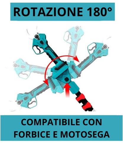 Kit Potatura 3 in 1 a Batteria: Forbici Elettriche + Mini Motosega 6” + Asta Telescopica 128–248 cm, Potatore a Palo per Giardino Viti e Arbusti - BDIT ACCESSORI