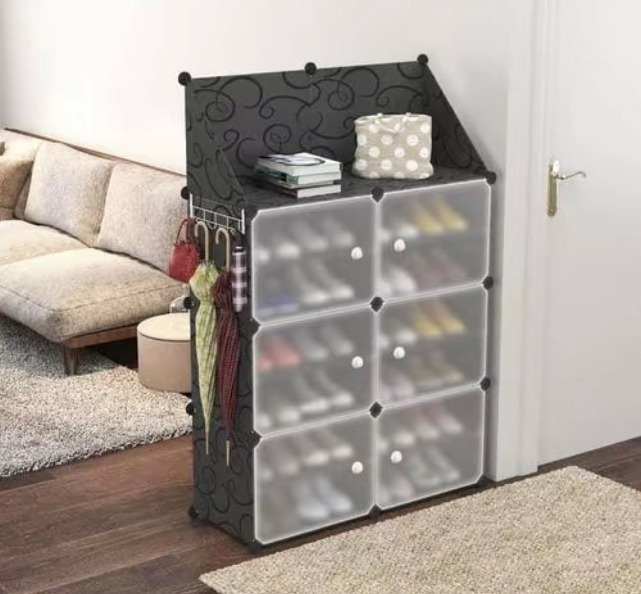 Bdit accessori -Scarpiera Modulare con Sportelli Trasparenti – L’Organizzazione Perfetta per la Casa misura - 84x31x127cm