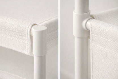 Scarpiera 7 Ripiani con Tenda – Colore Bianco – Struttura in Metallo e Ripiani in Stoffa – Organizer Salvaspazio 58x26x110 cm per Ingresso, Camera e Ripostiglio