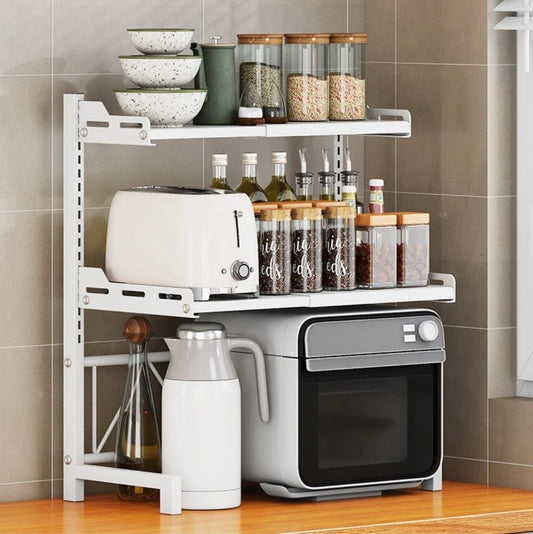 Scaffale da Cucina Multiuso Regolabile – Porta Forno, Forno a Microonde e Organizer da Banco