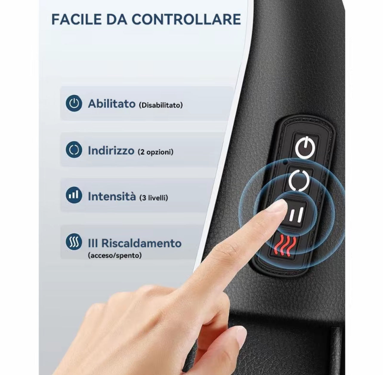 Massaggiatore Cervicale e Spalle con Calore – Design Antirumore, Tessuto Traspirante e Pelle Sintetica Ecologica - BDIT ACCESSORI