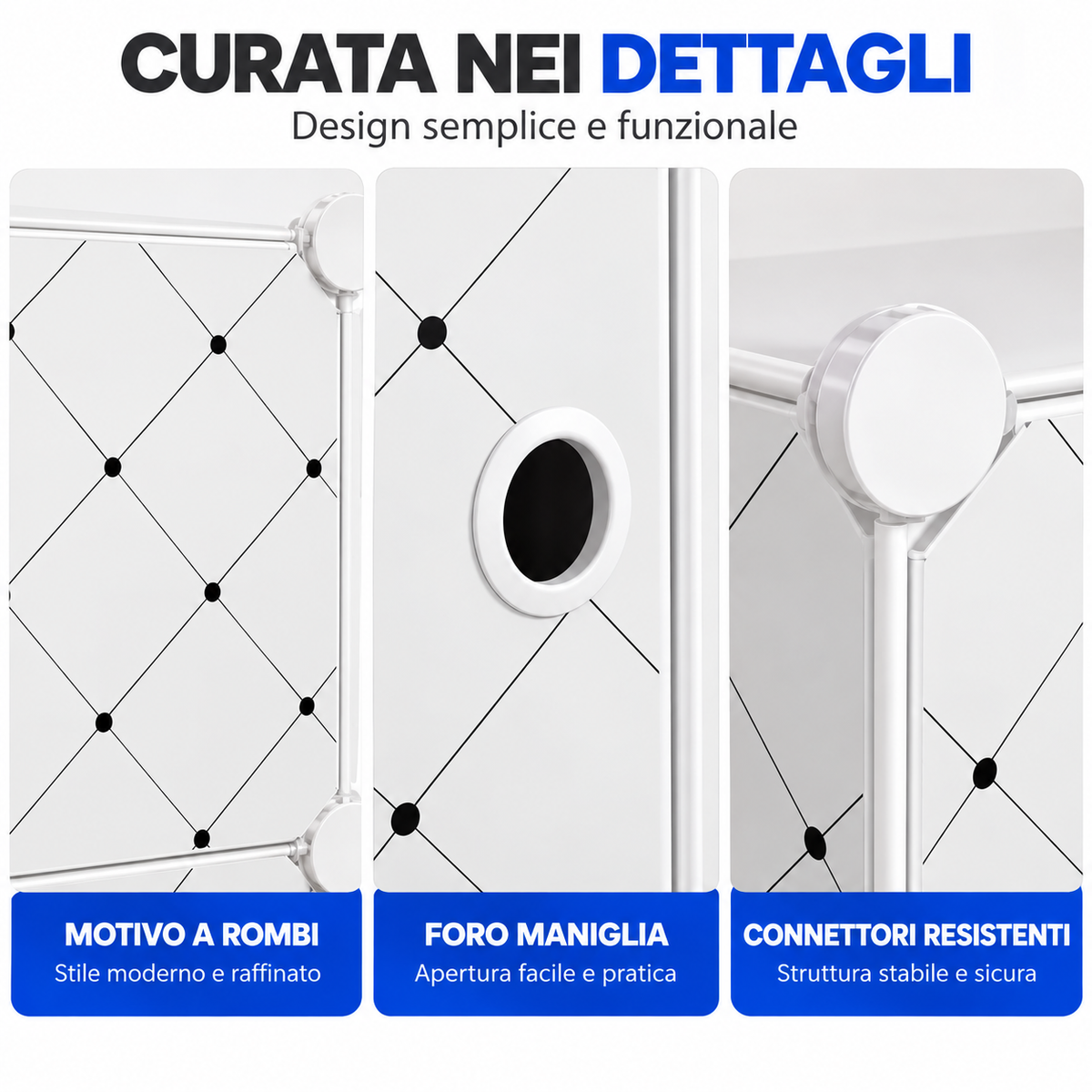 BDIT Accessori Scarpiera Bianca Salvaspazio con Ante, Mobile Portascarpe Modulare con Ripiani Interni, Organizer per Scarpe con Apertura Frontale, per Ingresso, Camera e Guardaroba