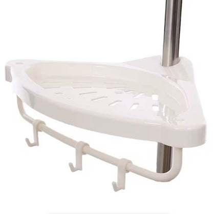 Mensola Angolare da Bagno e Cucina – Ripiano Estensibile a Colonna con 4 Ripiani Regolabili