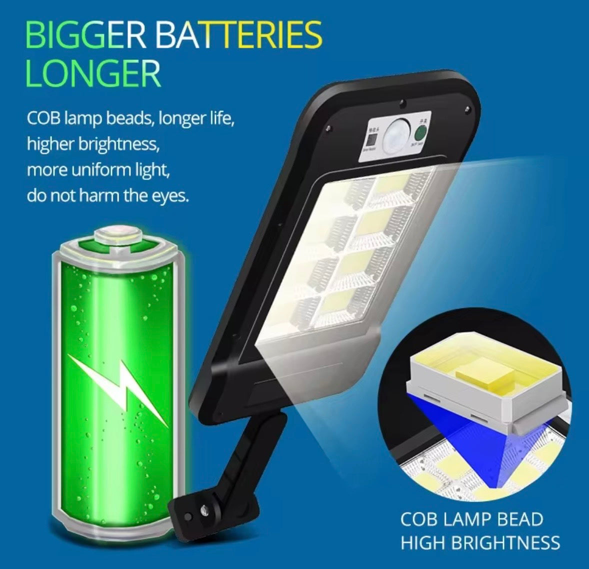 Lampada LED Solare da Esterno con Sensore di Movimento e Telecomando – Illuminazione Potente per Giardino, Cortile e Garage