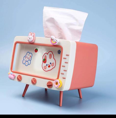 Porta Fazzoletti Vintage a Forma di TV Retrò – Porta Tovaglioli Creativo con Supporto Foto/Smartphone