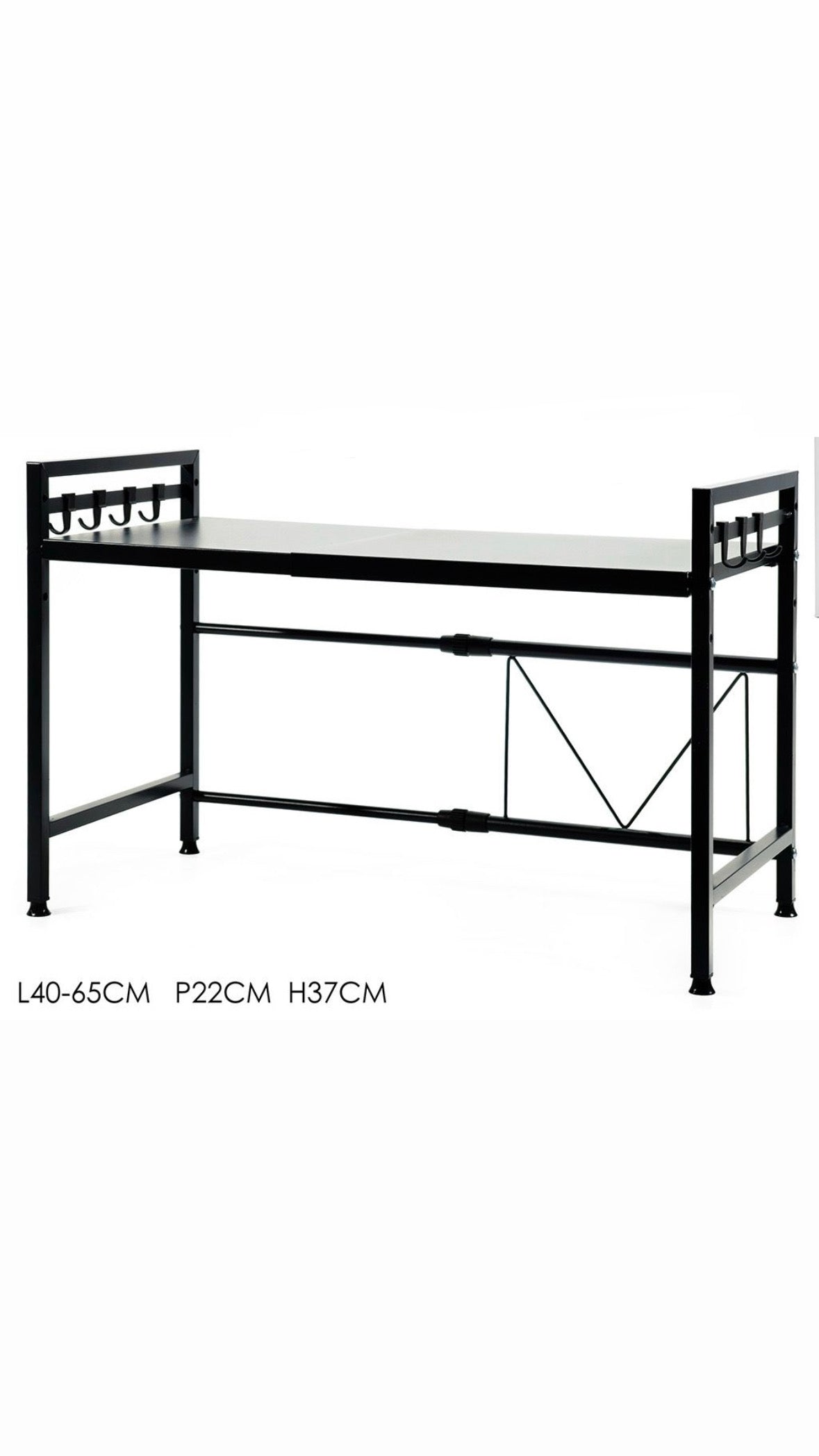 Scaffale Cucina e Bagno Salvaspazio – Mensola Estensibile con Ganci Elodie Black White ￼