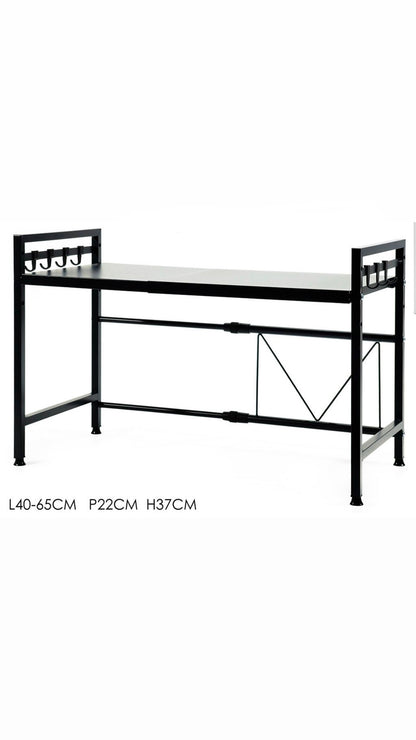 Scaffale Cucina e Bagno Salvaspazio – Mensola Estensibile con Ganci Elodie Black White ￼