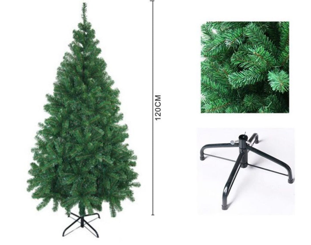 Albero di Natale Artificiale Pieno e Folto - Altezza 120 cm - L'Atmosfera Perfetta per il tuo Natale!