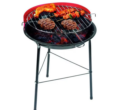Barbecue a Carbonella da Esterno Compatto e Portatile con Griglia Rossa - Ideale per Balconi, Giardini e Campeggio