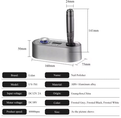UV-701 Fresa per Unghie Elettrica Professionale | 40.000 Giri/min