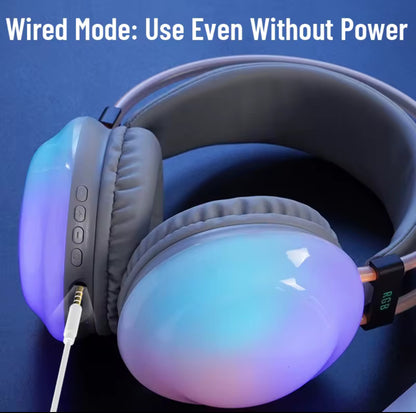 Cuffie Wireless RGB – Suono Avvolgente, Stile Unico
