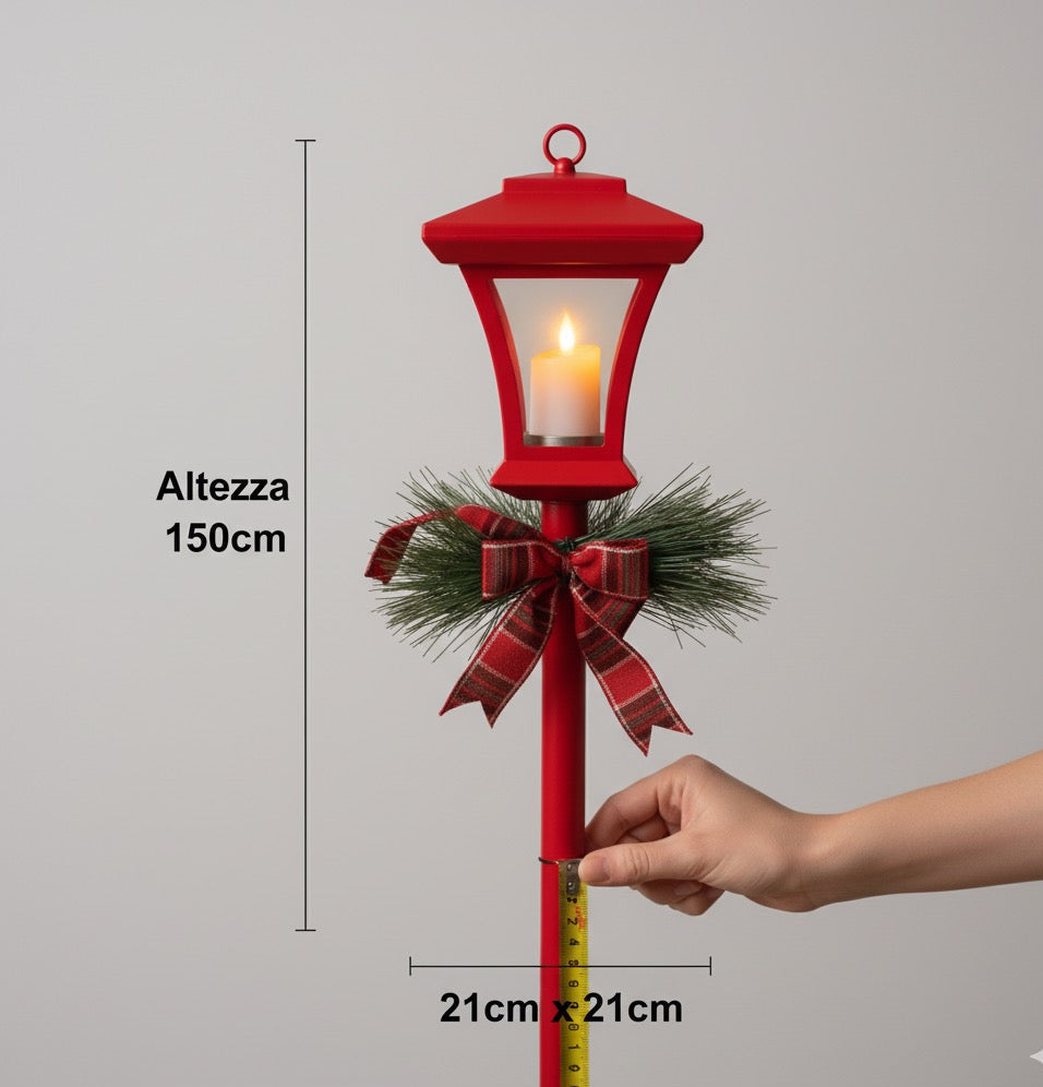 🎄 Lampione Decorativo Natalizio Rosso - L'Atmosfera delle Feste a Casa Tua! 🎁
