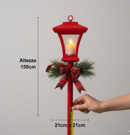 🎄 Lampione Decorativo Natalizio Rosso - L'Atmosfera delle Feste a Casa Tua! 🎁