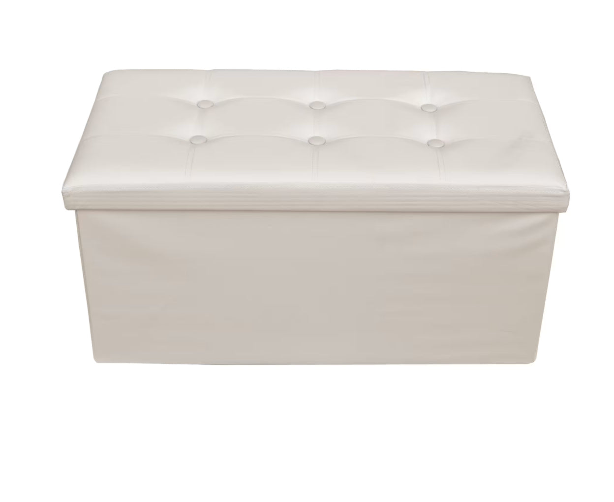 Leather Padded Trunk Bench Pouf with Quilted Button Design – Multi-Functional Storage Ottoman Bag – Available in Various Colours - BDIT ACCESSORI