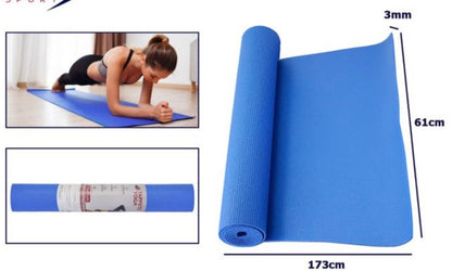 Tappetino Yoga e Fitness Antiscivolo (3mm) - Perfetto per Allenamento a Casa