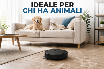 Robot Aspirapolvere Automatico per Casa e Ufficio, Aspirazione Potente, Compatto e Silenzioso, Pulizia di Polvere, Capelli e Briciole, Ideale per Pavimenti e Tappeti Sottili