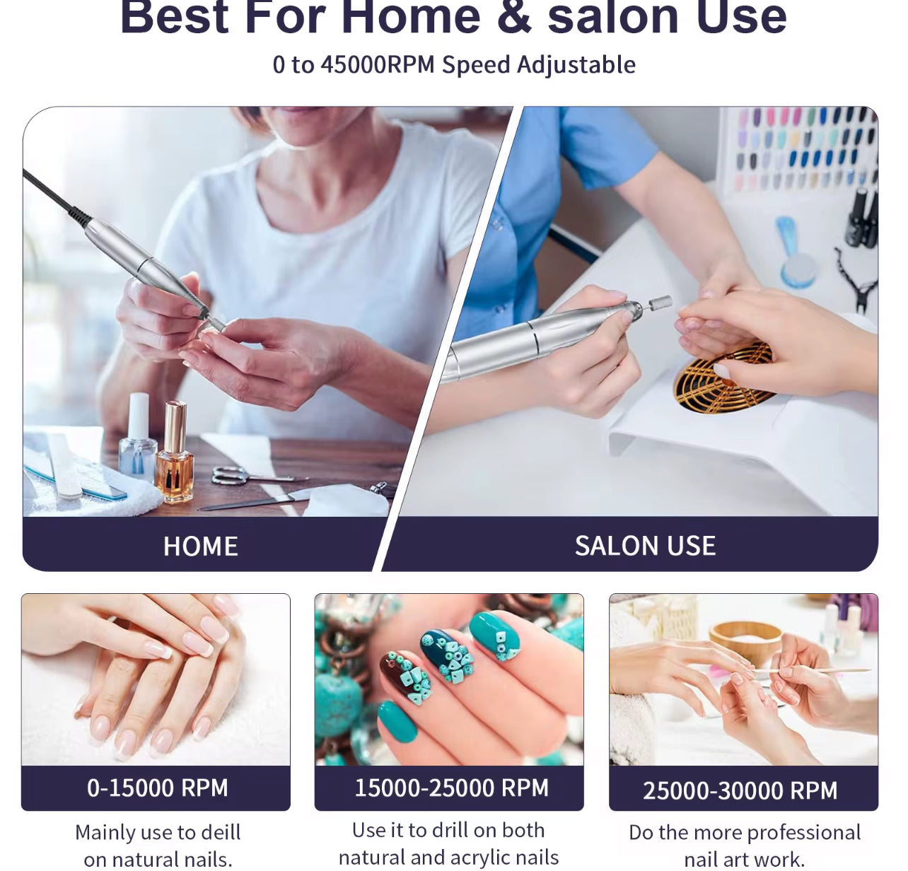 UV-701 Fresa per Unghie Elettrica Professionale | 40.000 Giri/min