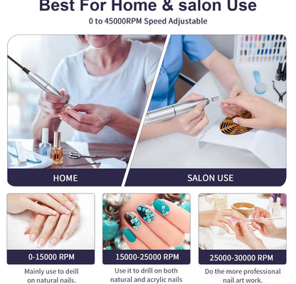 UV-701 Fresa per Unghie Elettrica Professionale | 40.000 Giri/min