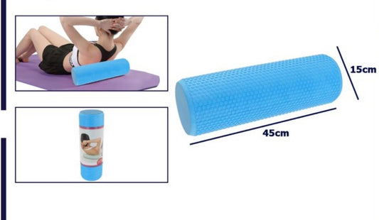 Rullo Massaggio Professionale Full Size 45x15cm in EVA Solido - Foam Roller per Yoga, Pilates e Recupero