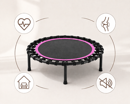 bditaccessori Trampolino Fitness 100 cm con Elastici Silenziosi, Mini Rebounder per Allenamento a Casa, Cardio Basso Impatto, Struttura Stabile, Ideale per Interno dfh - 94680