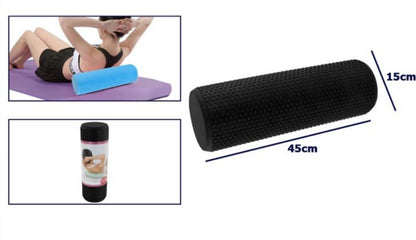 Rullo Massaggio Professionale Full Size 45x15cm in EVA Solido - Foam Roller per Yoga, Pilates e Recupero