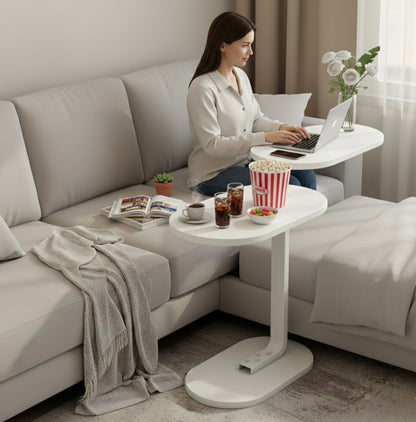 Tavolino Laterale Moderno in Legno e Metallo – Tavolino da Divano Salvaspazio, Comodino Minimal per Soggiorno e Camera