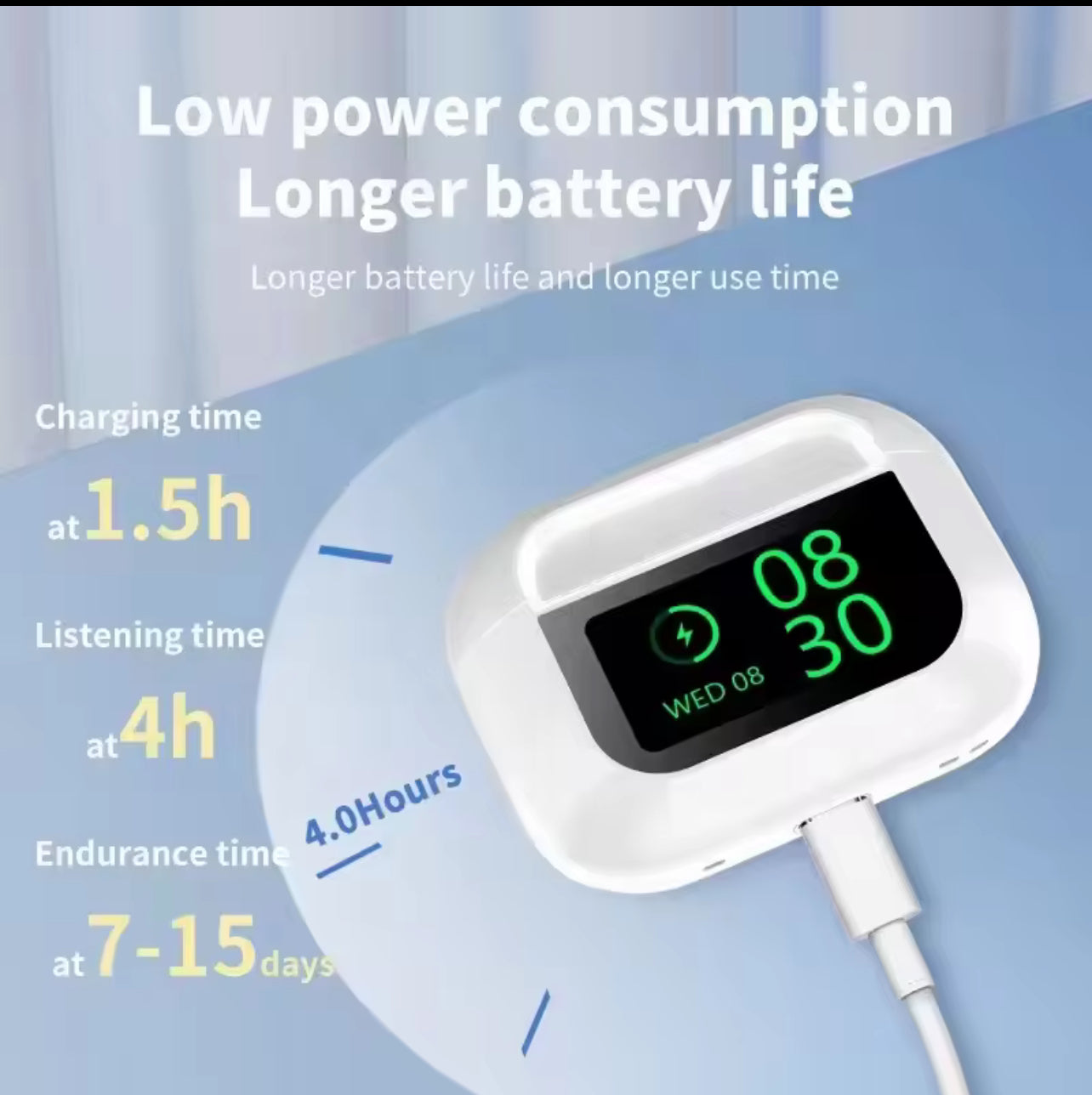 Auricolari Bluetooth 5.0 In-Ear con Riduzione Attiva del Rumore ANC, Modalità Trasparenza e Display LED a Colori – Cuffie Wireless con Ricarica Rapida, Custodia Portatile, Microfono HD - BDIT ACCESSORI