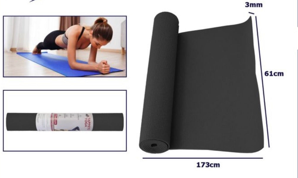 Tappetino Yoga e Fitness Antiscivolo (3mm) - Perfetto per Allenamento a Casa