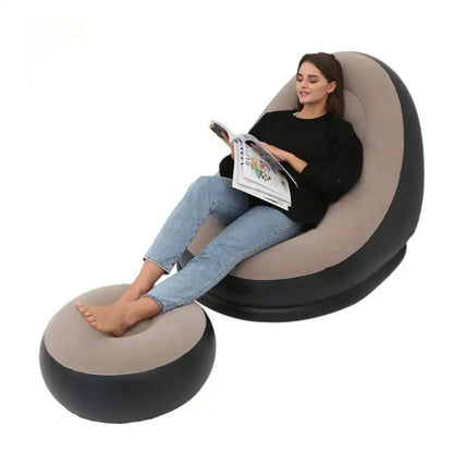 🛋️ Poltrona Gonfiabile con Poggiapiedi – Comfort e Stile Ovunque Tu Sia