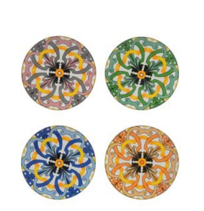 Set di piatti in ceramica decorati – Stile maiolica siciliana, design mediterraneo