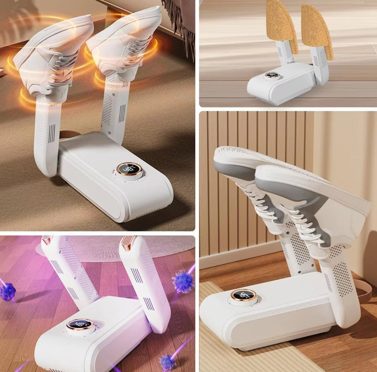 🔥 Asciuga Scarpe Elettrico con Termostato Intelligente e Luce UV – Asciugatura Rapida 360° | Display Digitale | Ideale per Scarpe, Stivali, Guanti e Caschi