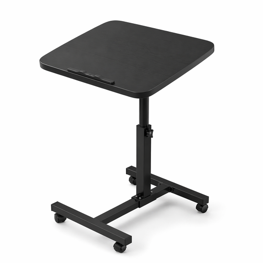 Tavolino Laptop Regolabile con Ruote, Tavolo PC per Divano e Letto, Altezza Regolabile 59–89 cm, Tavolino Porta Notebook Girevole 360°, Scrivania Salvaspazio per Casa Ufficio