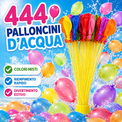 444 Palloncini d’Acqua Autoriempienti Colori Misti – Set con Riempimento Rapido Automatico, Palloncini per Giochi d’Acqua Estivi, Feste in Giardino, Piscina, Compleanni e Bambini