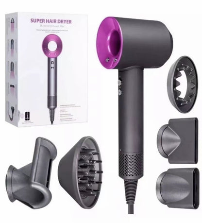 Bdit accessori Asciugacapelli Professionale con 5 Accessori e 4 Modalità di Temperatura controllo intelligente del calore per la brillantezza,Asciugatura rapida, Progettato per un effetto equilibrato, Styling liscio e controllato