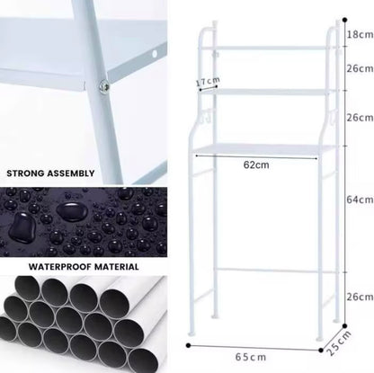 Porta Oggetti Scaffale Salvaspazio sopra Lavatrice - Organizer da Bagno e Lavanderia a 3 Ripiani in Metallo