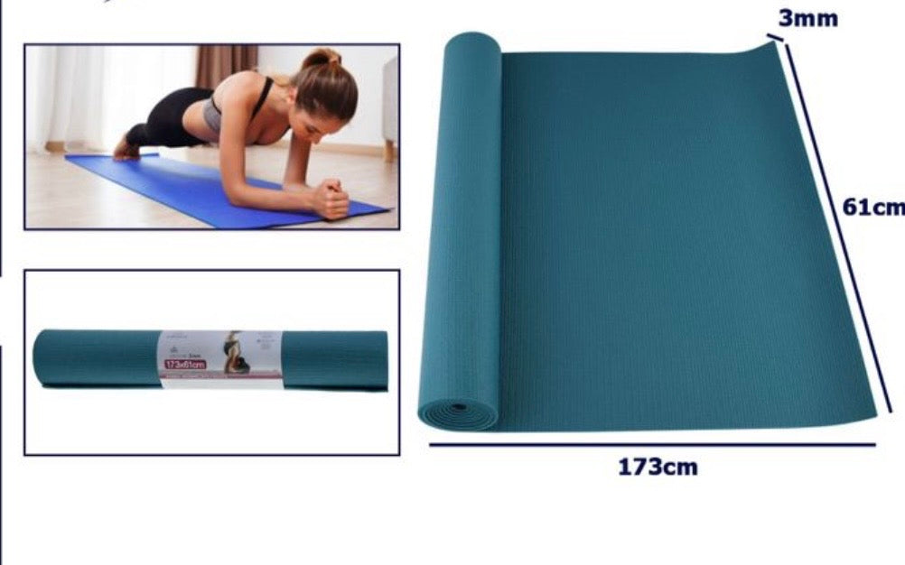 Tappetino Yoga e Fitness Antiscivolo (3mm) - Perfetto per Allenamento a Casa