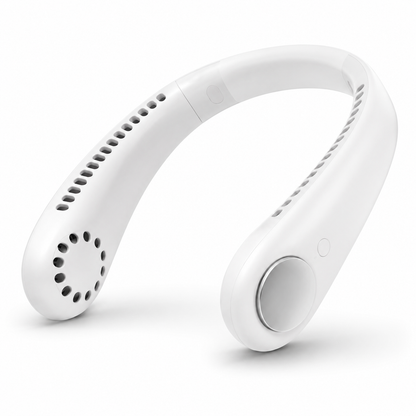 Ventilatore da Collo Portatile Ricaricabile, Flusso d’Aria 360°, Design Ergonomico a Mani Libere, Leggero e Flessibile, Ideale per Ufficio, Viaggi, Passeggiate e Attività all’Aperto