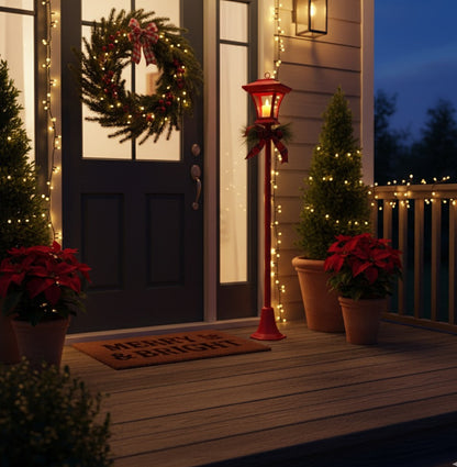 🎄 Lampione Decorativo Natalizio Rosso - L'Atmosfera delle Feste a Casa Tua! 🎁