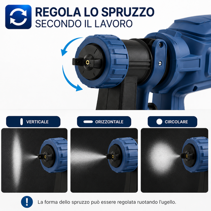 Pistola a Spruzzo per Verniciatura Cordless con Batteria, Verniciatore Elettrico Portatile con Serbatoio Removibile, Spruzzatore per Mobili, Porte, Recinzioni e Progetti Fai da Te