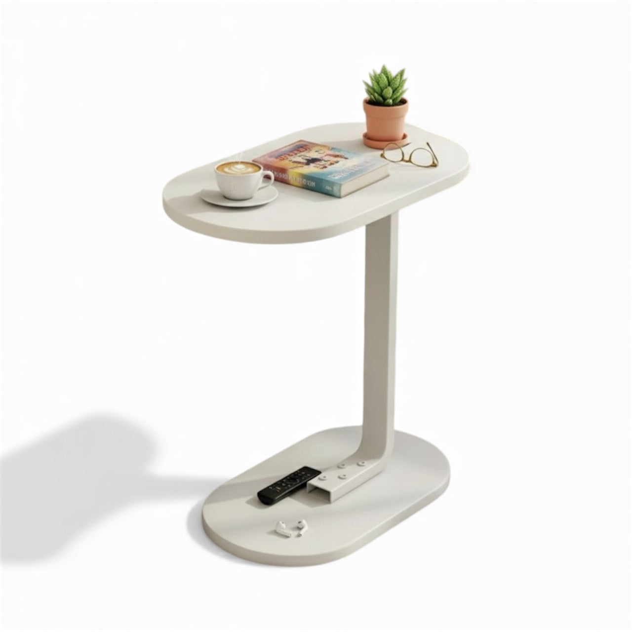 Tavolino Laterale Moderno in Legno e Metallo – Tavolino da Divano Salvaspazio, Comodino Minimal per Soggiorno e Camera