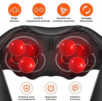 Massaggiatore Cervicale e Spalle con Calore – Design Antirumore, Tessuto Traspirante e Pelle Sintetica Ecologica - BDIT ACCESSORI