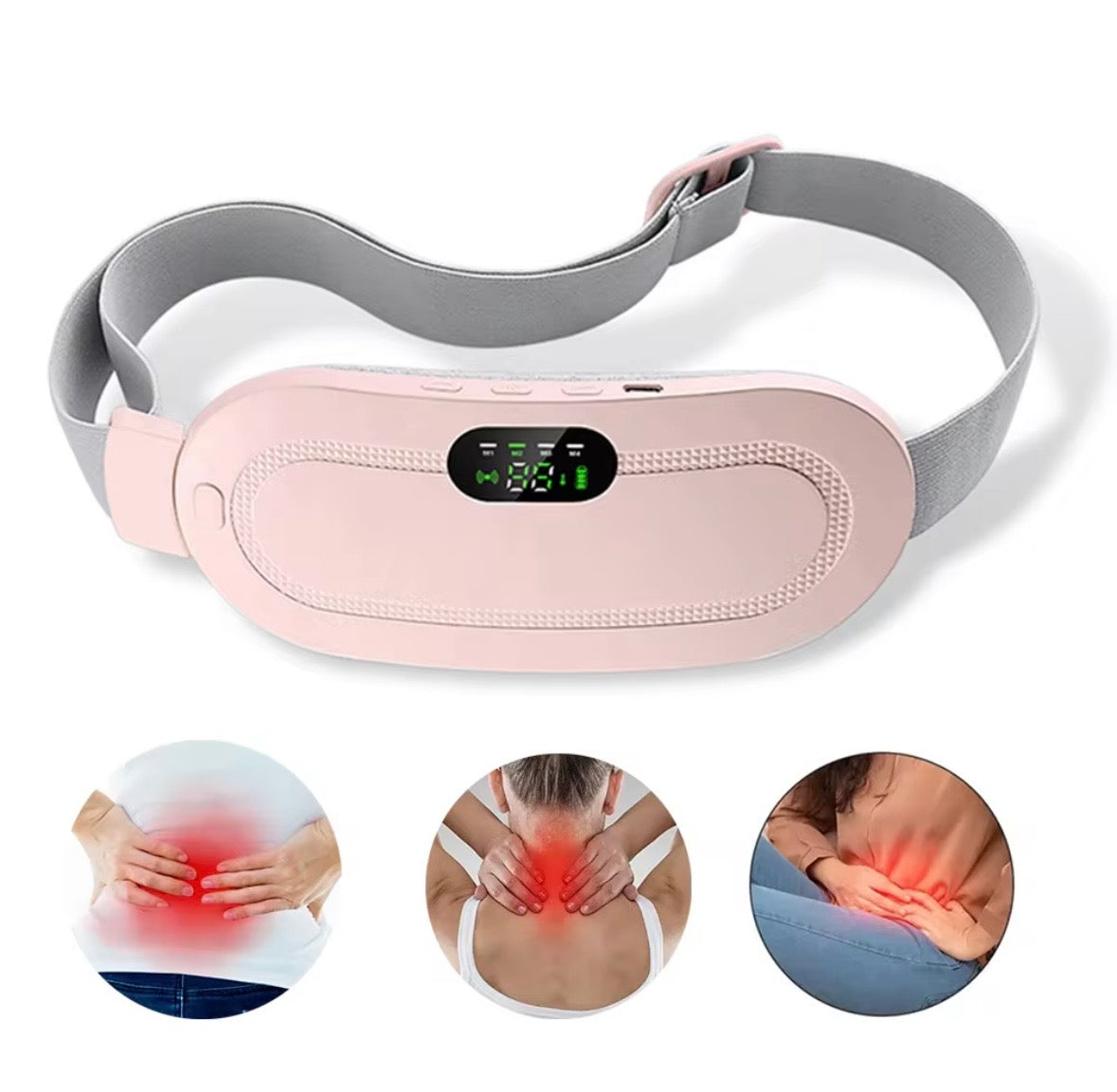 Cintura Termica Riscaldante per Dolori Mestruali e Lombari – Massaggiatore Portatile USB Ricaricabile