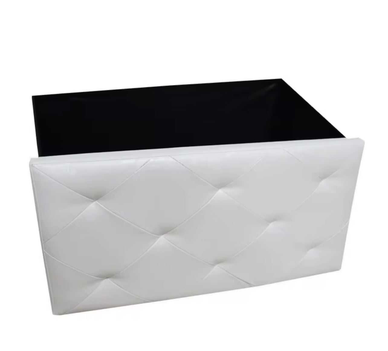 Leather Padded Trunk Bench Pouf with Quilted Button Design – Multi-Functional Storage Ottoman Bag – Available in Various Colours - BDIT ACCESSORI